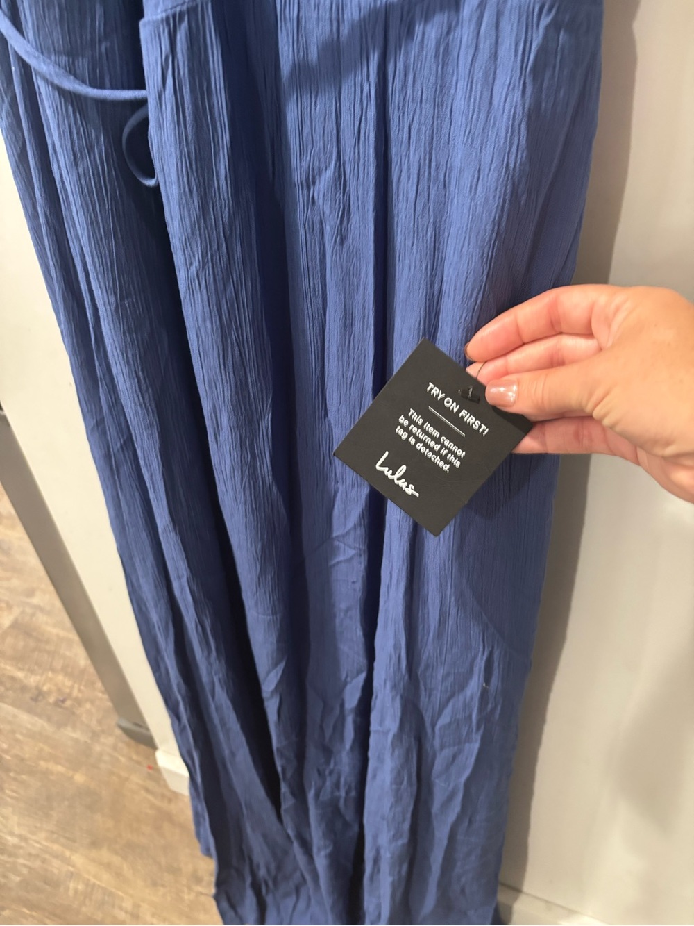 Lulus Marigold Slate Blue Flutter Sleeve Maxi Dress Size Small - Picture 4 of 6